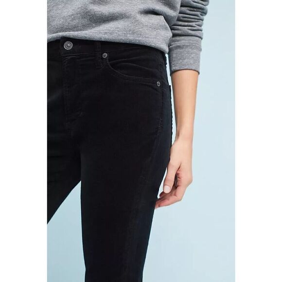 Citizens of Humanity Rocket High-Rise Skinny Velvet velour black Pants size 27 - Picture 2 of 7